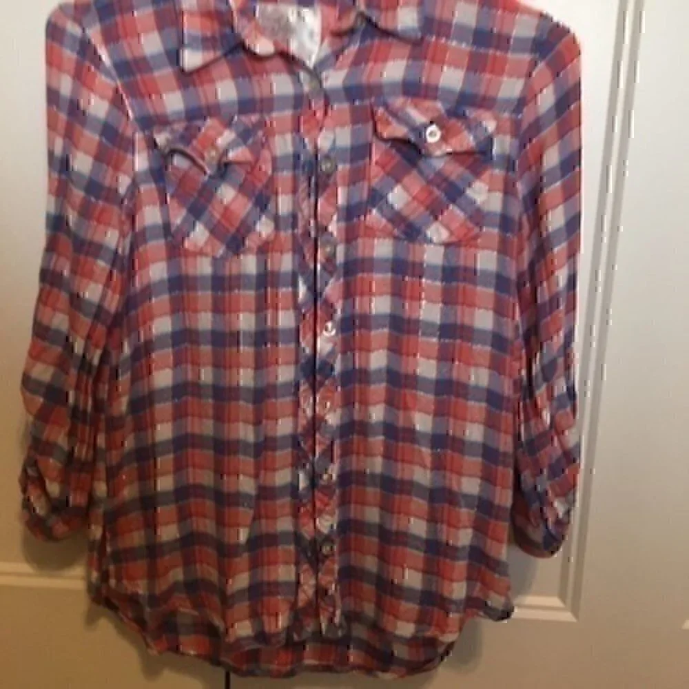 Justice Girls size 12 sparkly flannel